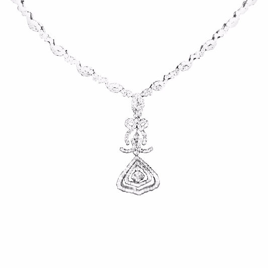DIAMOND NECKLACE ROUND MARQUISE SHAPE SET ALL AROUND DIAMOND SET NECKLACED