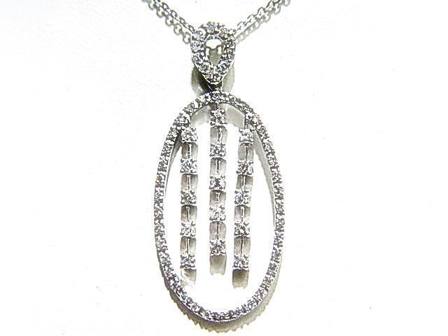 .87 CT F VS1 DIAMOND ROUND SHAPE OVAL PENDANT 18 INCH DIAMOND PENDANT 18 K GOLD