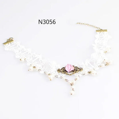White Lace Necklace Chokers Black Collares Vintage Style Female Gothic Wedding R