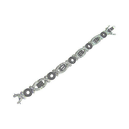 DIAMOND BLACK ENAMUEL BRACELET DIAMOND WHITE ENAMEL BLACK CABOCHON BRACELET