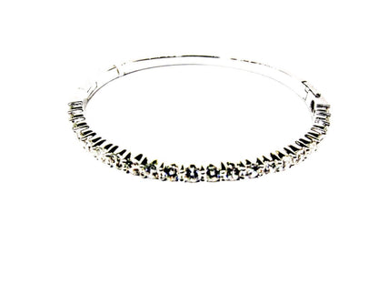 DIAMOND ROUND BRILLIANT BANGLE SET ON TOP PRONG SET CUFF DIAMOND BANGLE BRACELET