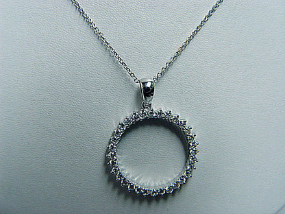 DIAMOND ROUND BR SHAPE CIRCLE PENDANT PRONG SET INCLUDED CHAIN