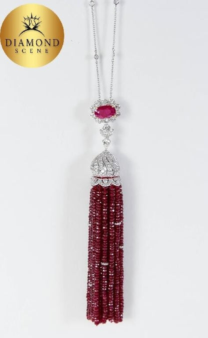 Ruby Tassel Necklace 260 carats of fine ruby, 6.85 carats of diamonds