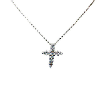 DIAMOND CROSS PENDANT CROSS SET PRONGS ROUND BRILLIANT