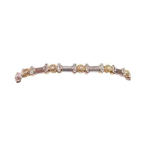 10 STONE .39 CT DIAMOND LINK BRACELET TWO TONE GOLD GOLD BRACELET DIAMOND LINK