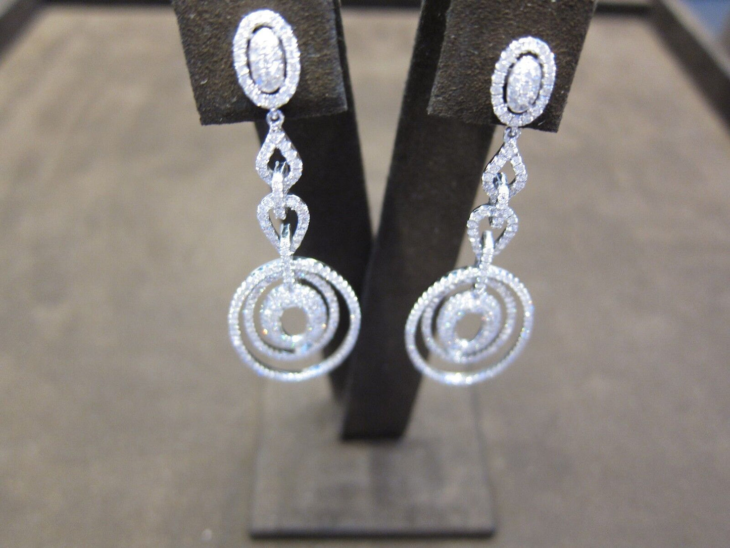 DIAMOND DANGLE EARRING PAVE STYLE EARRING DIAMOND HUGGIE DIAMOND EARRING