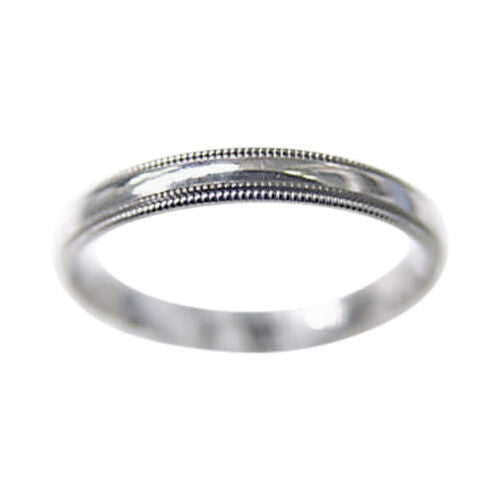 PLATINUM POLISHED BEADED OUTER PLATINUM WEDDING BAND