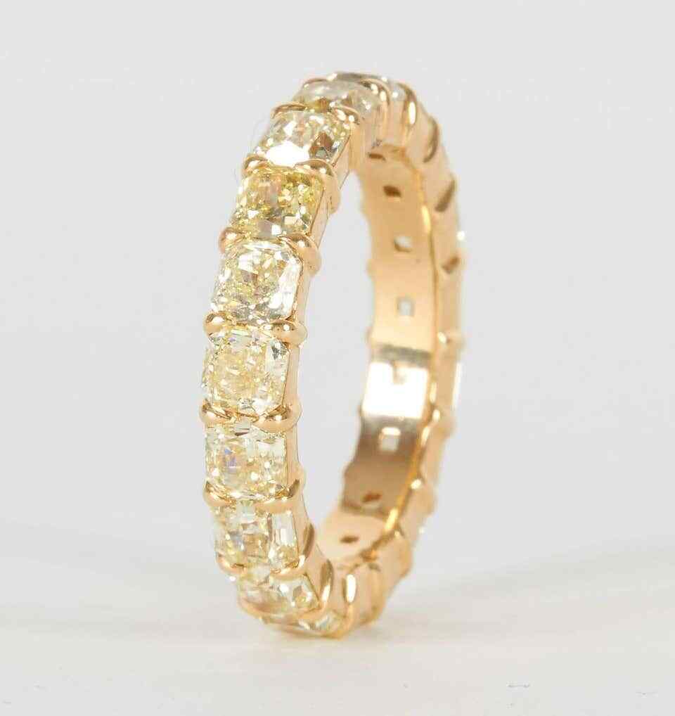 Eye catching Yellow Diamond Gold Eternity Band Ring