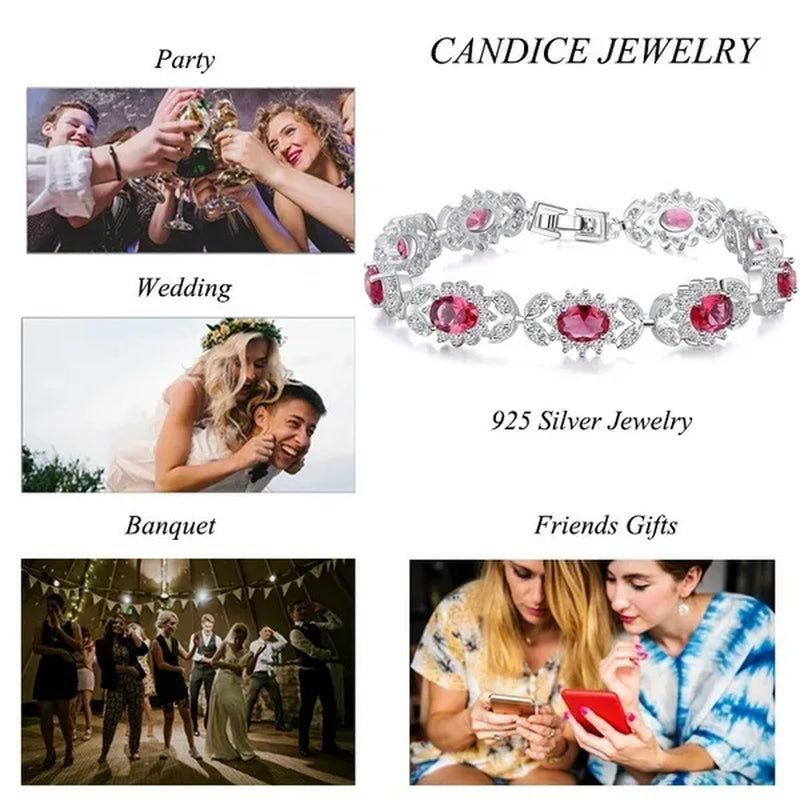 CANDICE 2023 New Summer Design Sterling Silver Plated Blue Crystal Bracelets For Women Fashion Jewelry