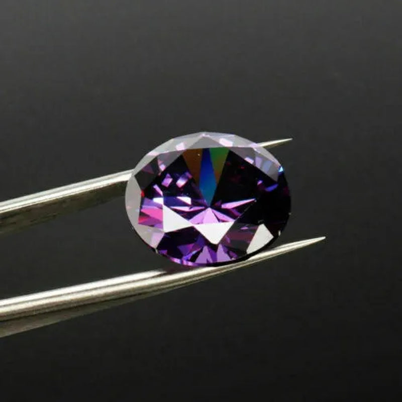 6-15MM Purple round Zircon Stone for Jewelry Ring Necklace Accessories