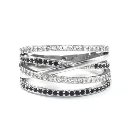 Natural Black Sapphire Diamond Ring Anniversary Gift Engagement Wedding Rings Jewelry Gift for Women Ladies Size 5 6 7 8 9 10