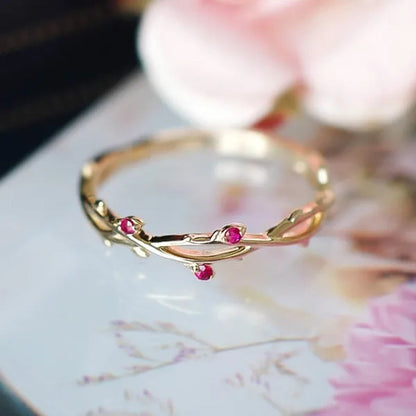 Simple Fashion Natural Ruby Gemstone Bridal Wedding Ring for Womens Engagement Wedding Party Diamond ring Engagement ring Valentine's Day Present Size 5-12 YOHAPP