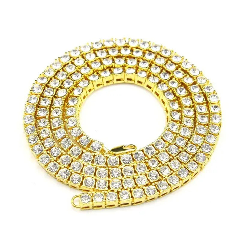 Men's Necklaces Alloy Crystal Rhinestone Diamond Chains Necklaces Hip Hop Rock Gift