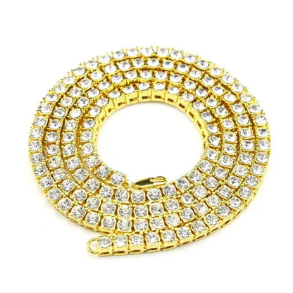 Men's Necklaces Alloy Crystal Rhinestone Diamond Chains Necklaces Hip Hop Rock Gift
