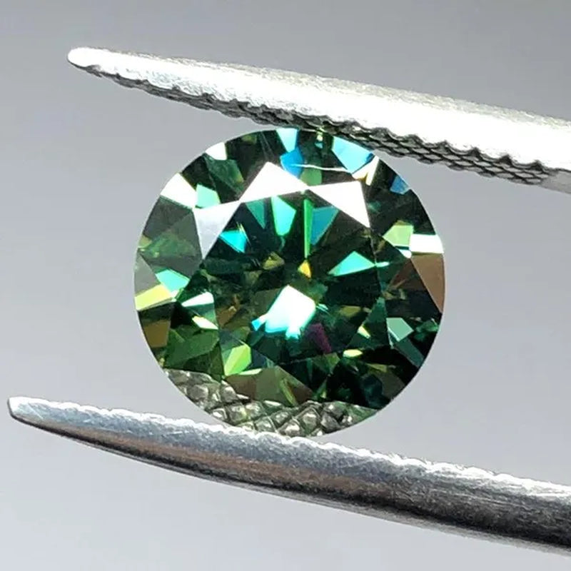 6.5Mm 8Mm 9Mm 10Mm Cheapest Green Color with Yellow Light round Brilliant Cut Moissanites Loose Stone