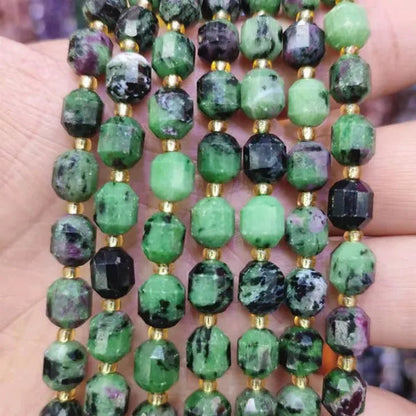 8Mm Faceted Natural Blue Apatite Morganite Tiger Eye Citrine Strawberry Sunstone Gem Stone Beads round Loose Spacer Beads
