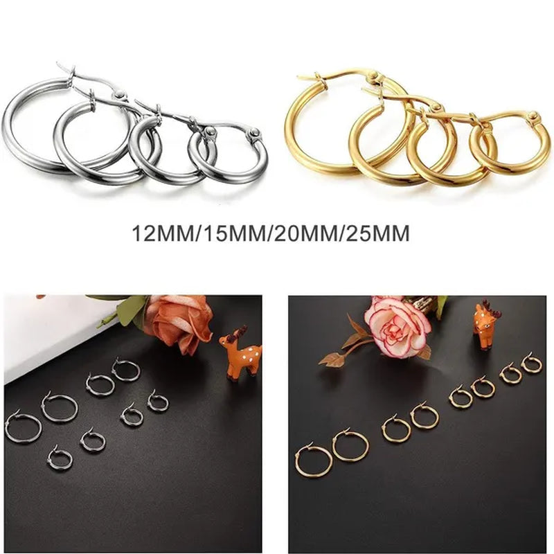 Large Hoop Earrings for Women Gorgeous Hypoallergenic 316L Stainless Steel Hoop Earrings for Girls