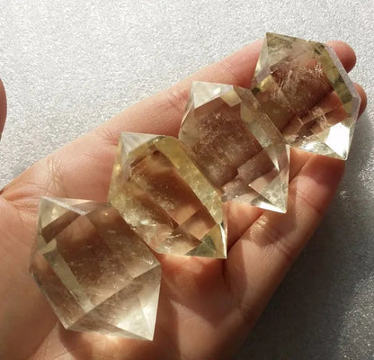 Natural citrine yellow crystal Double pointed Energy Bar crystal collection