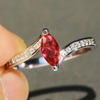 Eye Silver Anniversary Statement Multilayer Crown Eye Ring Natural Gemstones Ruby Ring Wedding Bride Engagement Band Charm Party Ring Jewelry