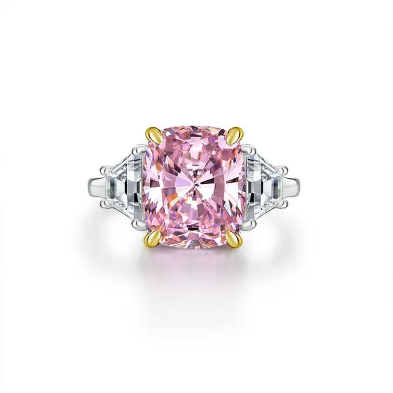 Radiant Cut Classic Sapphire Diamond White Ring Engagement Ring