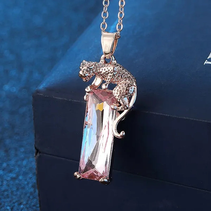1 PCS European and American Fashion Gemstone Pendant Ladies Necklace Wedding Jewelry