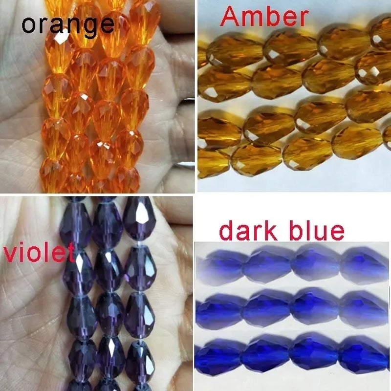 Multi-Color Top Quality Crystal Tear Drop Shape Beads Crystal Glass Beads Loose Spacer round Beads for Jewelry Making