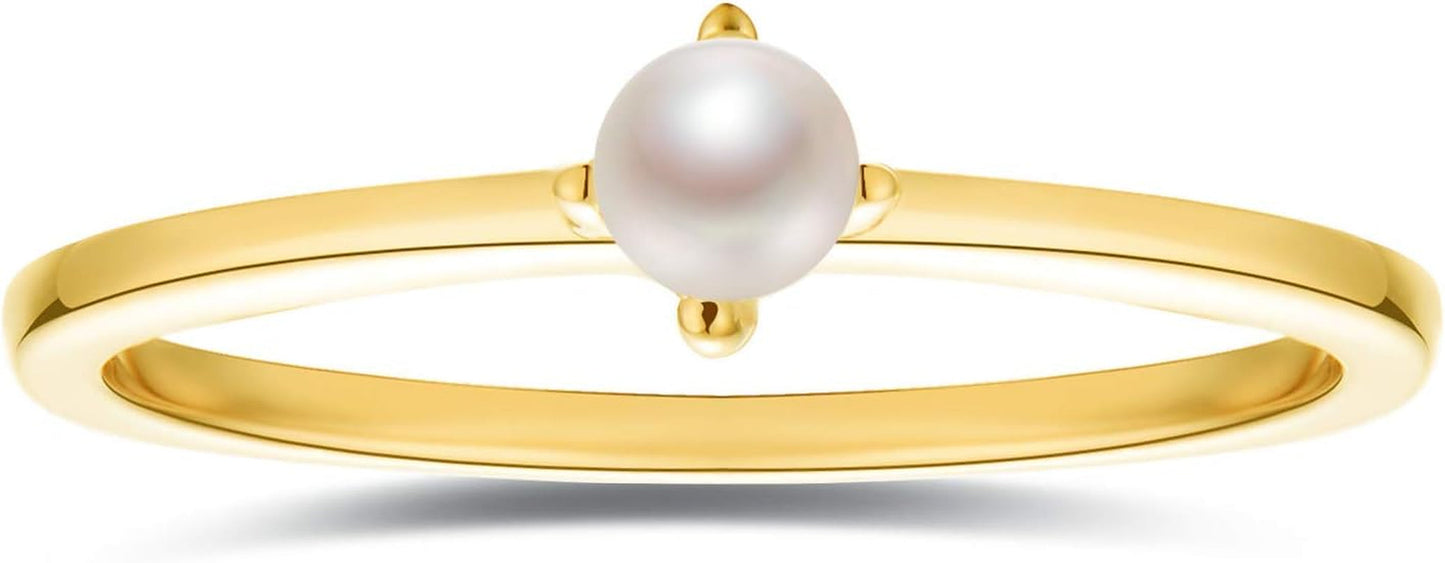 18K Gold Vermeil Tiny Pearl Ring