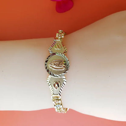 Our Lady Guadalupe Gold Plated Bracelet Pulsera Virgen De Guadalupe Oro Laminado