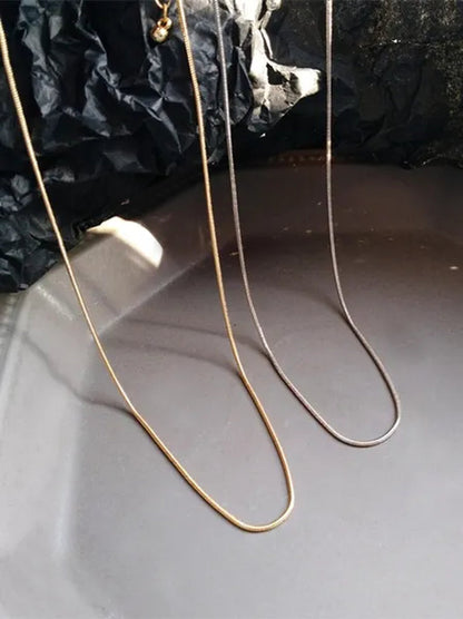 Women's Jewelry 16-inch-30-inch Single-layer Necklace Popular Style Snake Chain Metal Chain Necklace Girl Party Gift