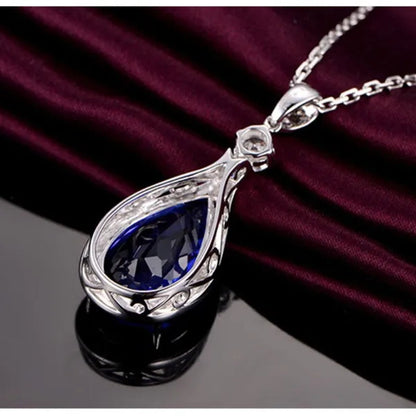 Tanzanite Pendant Sapphire Pendant and Diamond Necklace