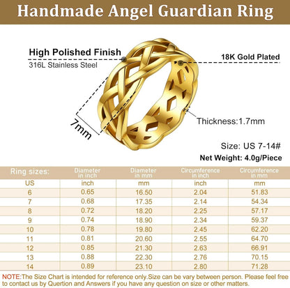 Celtic Rings in Three Classic Style, Solid Stainless Steel Band Ring in Gold/Silver/Black Tone, Simple Celtic Knot Eternity Finger Ring for Friendnship Wedding Engagement Promise