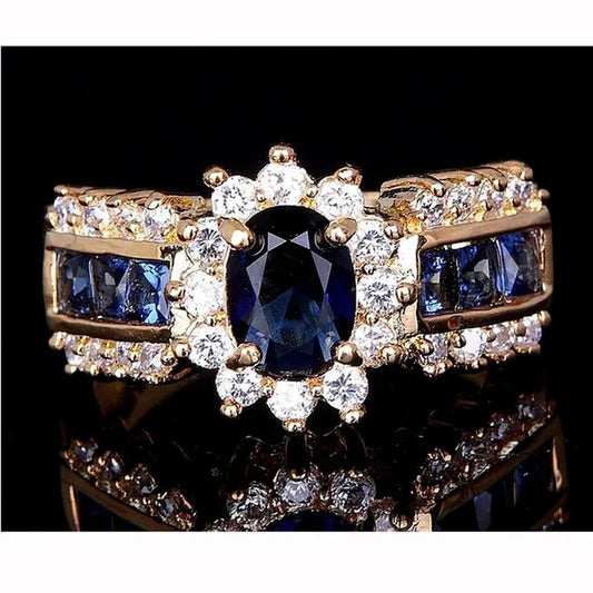Jewelry Women Men'S Blue Crystal Cubic Zirconia Engagement Wedding Rings Sz 7 8 9 10 11