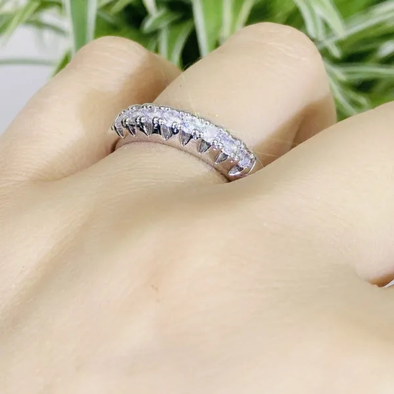 Luxury Silver /18K Gold Ring 925 Sterling Silver Womens Ring White Sapphire Wedding Band Engagement Diamond Ring Fine Jewelry Christmas Gift Size:6 7 8 9 10