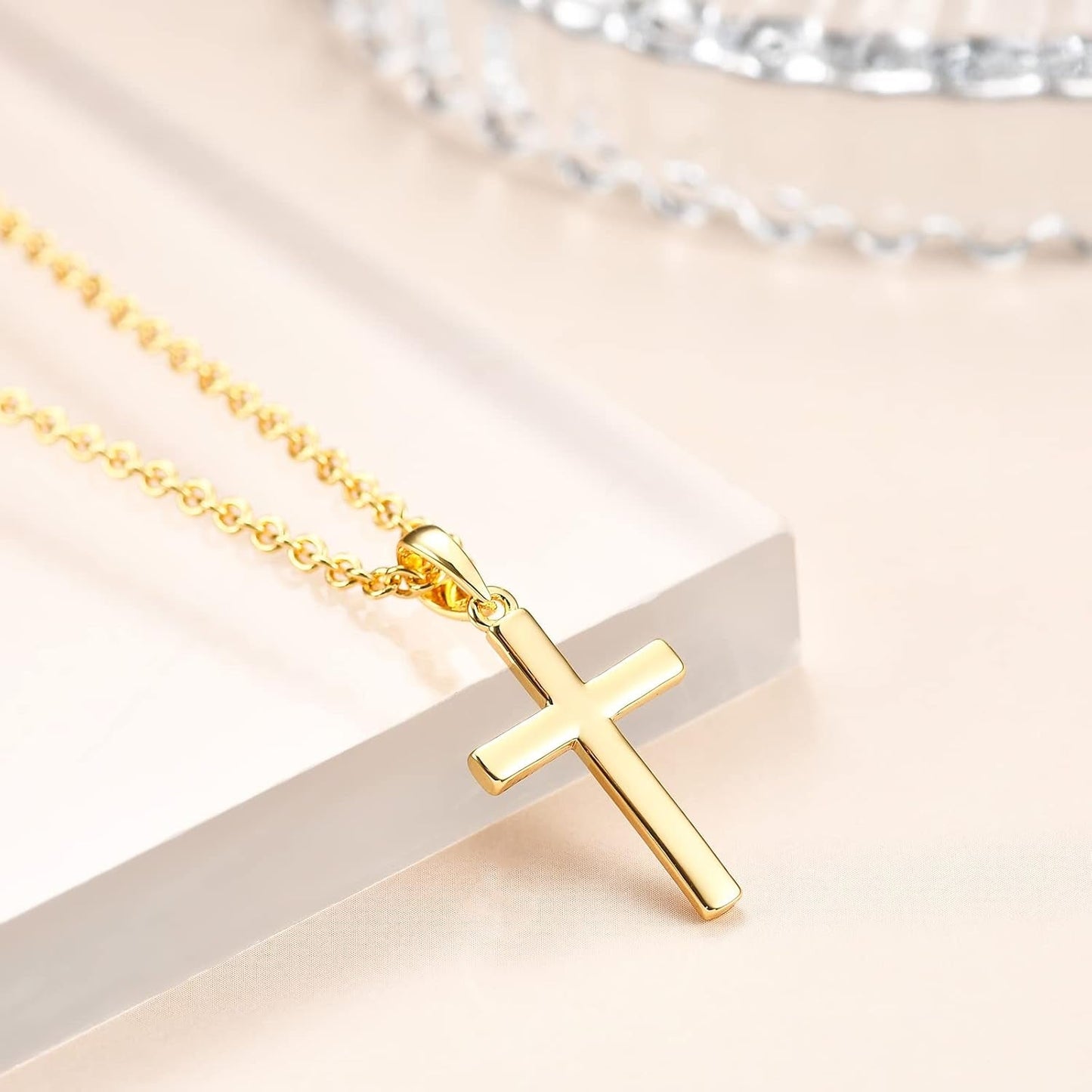 Baptism Cross Necklace for Women,First Communion Cross Necklaces Jewelry Gifts for Women