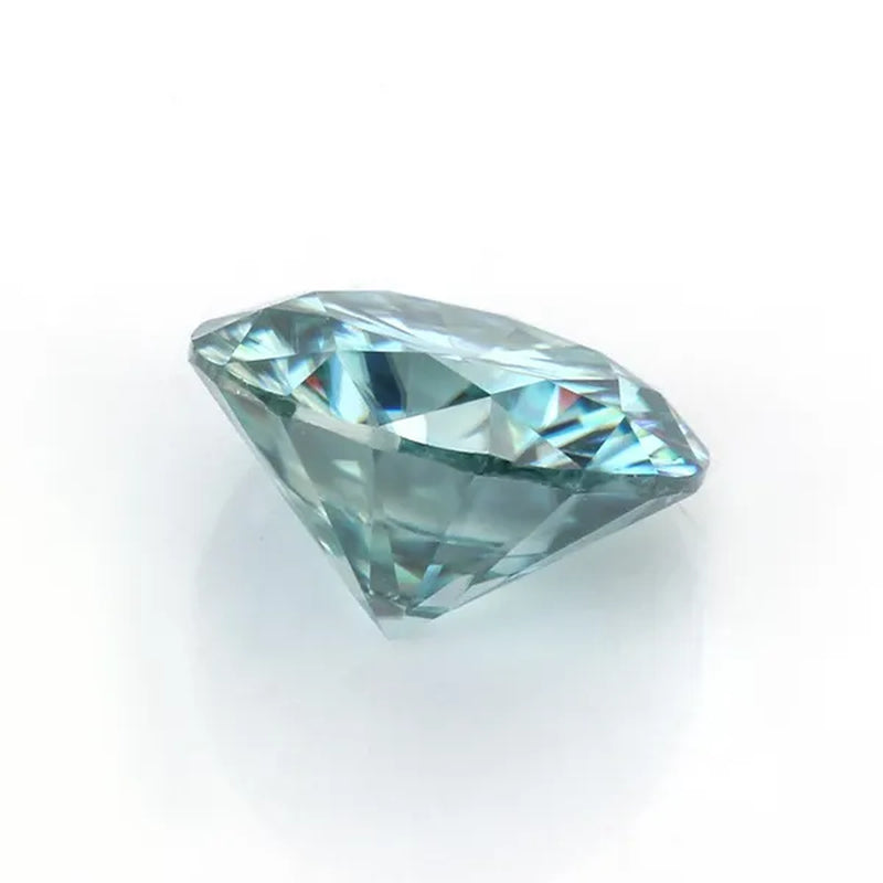 Excellent Moissanite with Certificate Brilliant Loose Moissanite Blue Green Color round Cut Diamond 6.5 MM 1CT