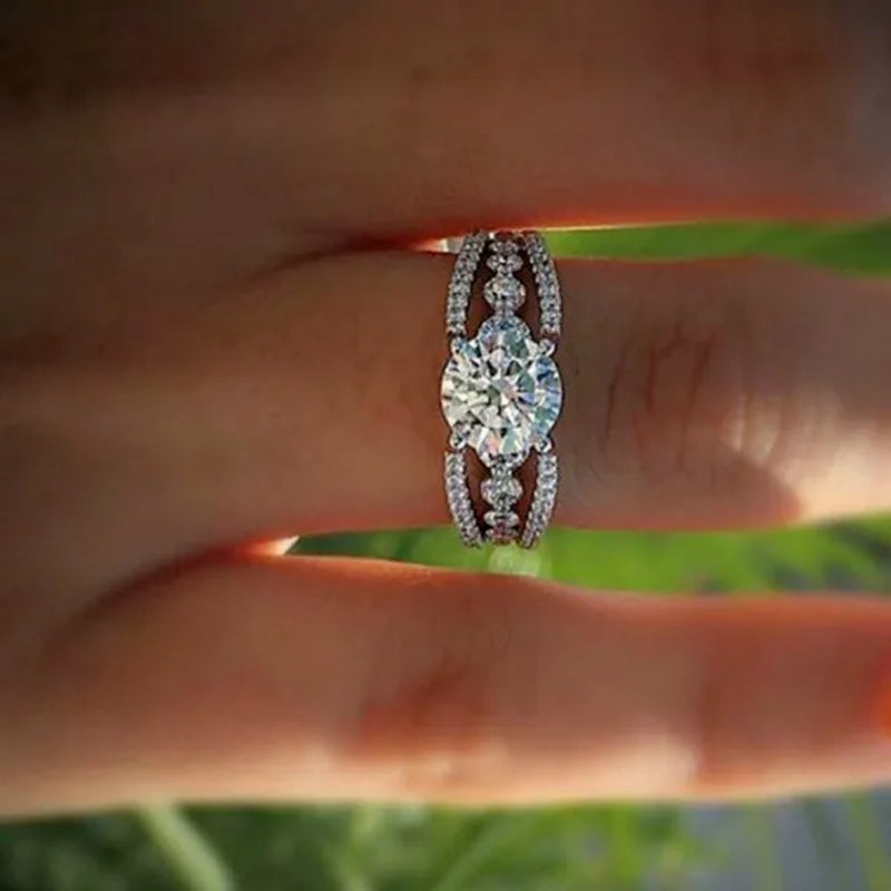 Exquisite Women's Cut Round  Ring Fashion Bridal Party Engagement Wedding Ring Size 5-11