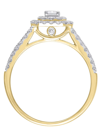 1 Carat T.W. (I2 Clarity, H-I Color)  Emerald Cut Diamond Engagement Ring in 10Kt Yellow Gold, Size 7