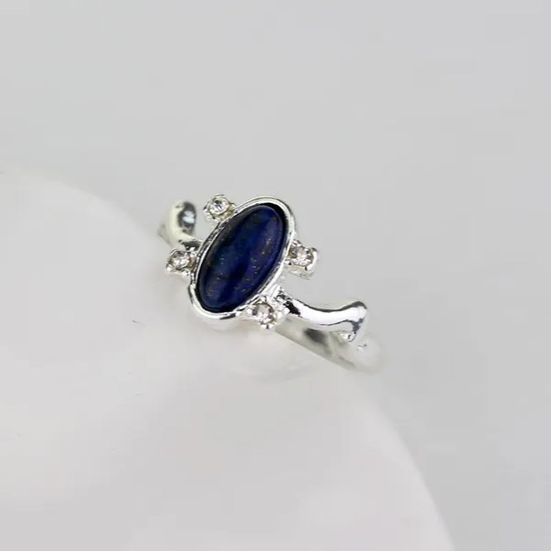 1 pc The Vampire Diaries Rings Elena Gilbert Daylight Rings Vintage Crystal Ring With Blue Lapis Fashion Movies Jewelry Cosplay