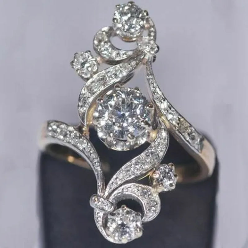Trendy 925 Sterling Silver Natural Diamond Moissanite Bridal Wedding Rings for Women Party Jewelry Anniversary Ring Bands Gift