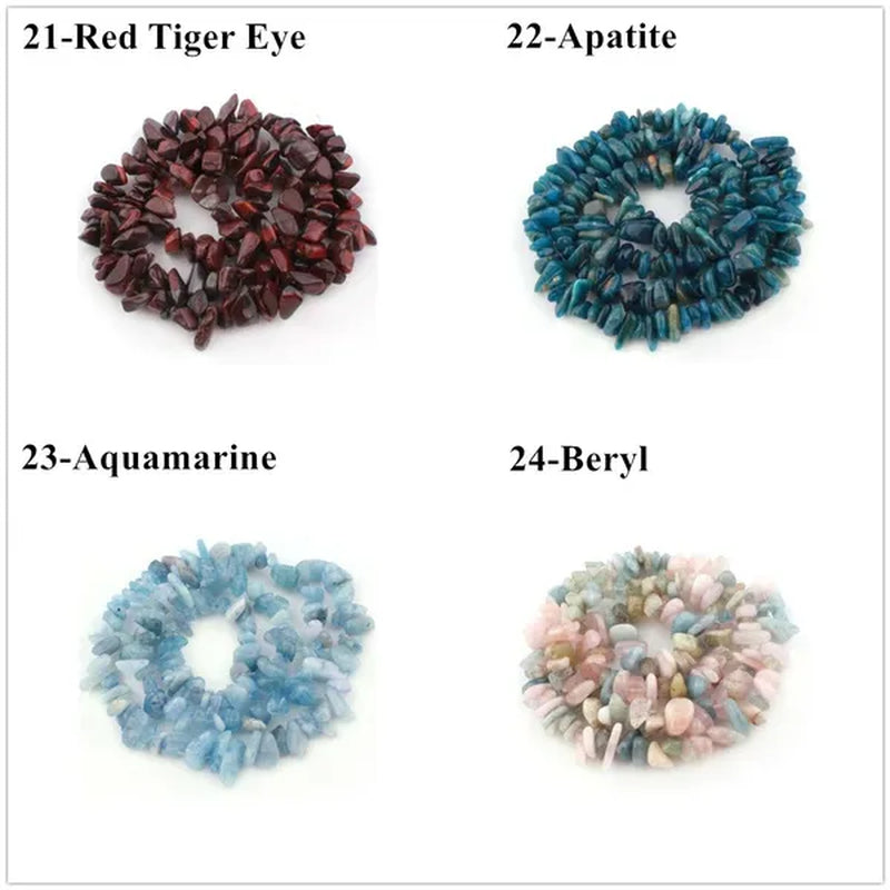 Natural Stone 3-5-8MM Irregular Shape Freeform Chip Bead Tiger Eye Amethysts Agates Lapis lazuli For Jewelry Making DIY Bracelet