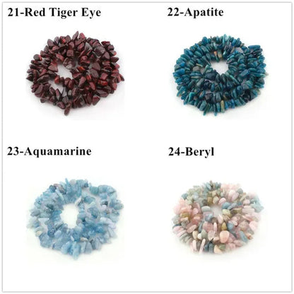 Natural Stone 3-5-8MM Irregular Shape Freeform Chip Bead Tiger Eye Amethysts Agates Lapis lazuli For Jewelry Making DIY Bracelet