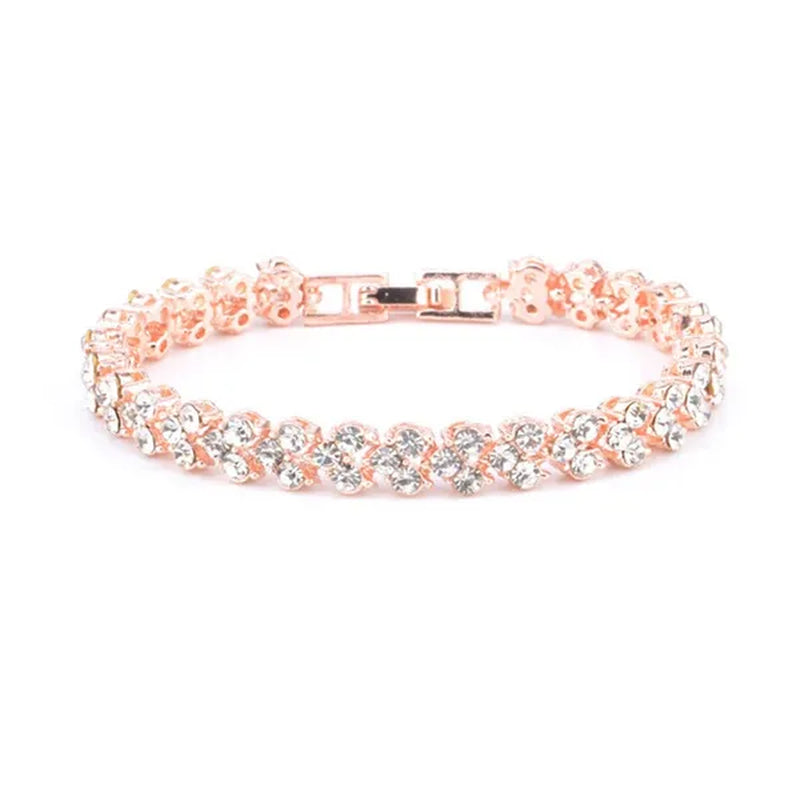 925 Sterling Silver Crystal Diamond Bracelet Women'S Fashion Roman Bracelet Gifts