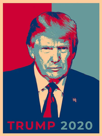 United States USA President Presidential Election Voting Donald Trump Republican Party White House Candidates X Vinyl Print Poster Trump Gifts for Him for Her for Boys for Girls