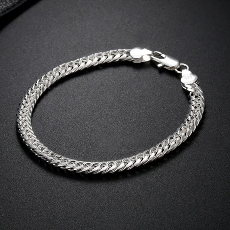 6mm Miami Cuban Link Chain Necklace and Bracelet Set In 925 Sterling Silver