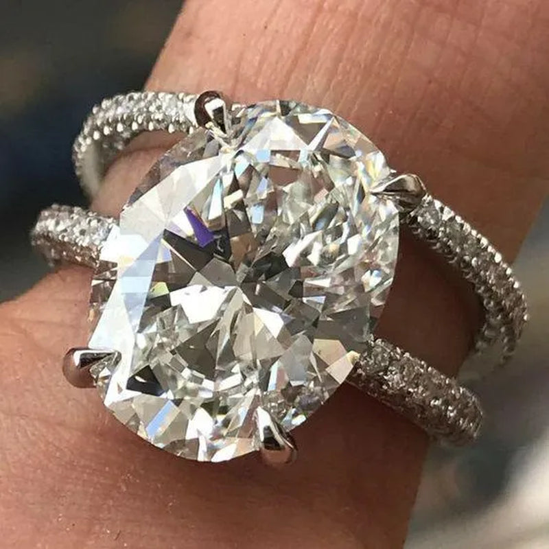 Fashion Style Valentine'S Day Gift Ring Exquisite White Zircon Ring Anniversary Gift Engagement Bridal Wedding Jewelry Ring Sets Size 5-11