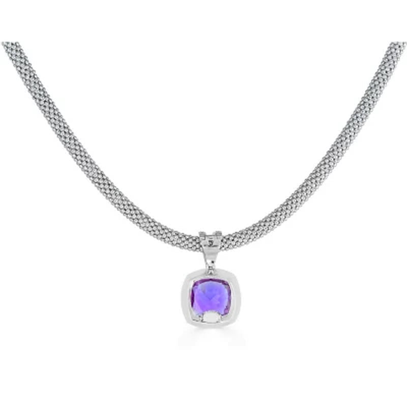 Amethyst and White Topaz Necklace in Italian Sterling Silver