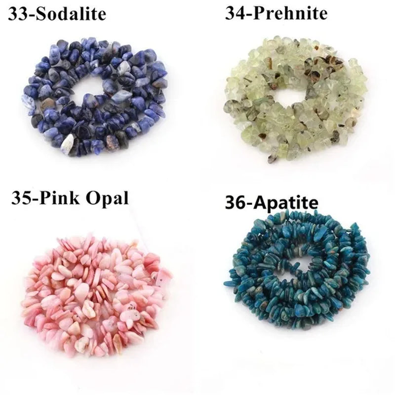 Natural Stone 5-8MM Irregular Shape Freeform Chip Bead Pink Quartz Amethysts Agates Lapis lazuli For Jewelry Making DIY Bracelet16"