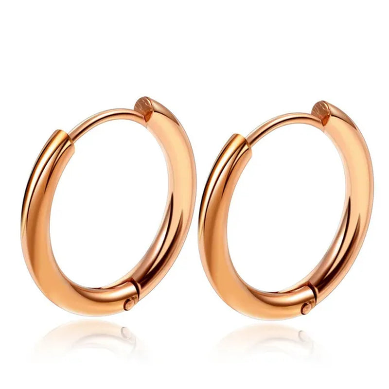 High Quality 1 Pair 8-20Mm Small Hoop Earrings Silver Color Circle Hoop Earring for Women Men Ear Rings Clip Huggie Earrings