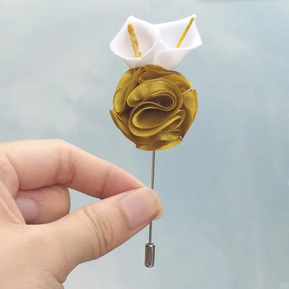 10pcs/lot Handmade Mini Calla Bride Groom Corsage Bridesmaid Sister Dress Flower Boutonniere Men's Suit Brooch Pin Wedding flower