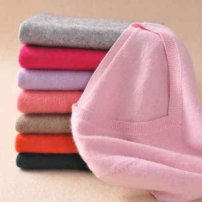 Plus Size S-XXXL Women Wool Pure Cashmere Sweater Pull Femme Long Sleeve Women Knitting Sweaters Pullovers 18 Colors